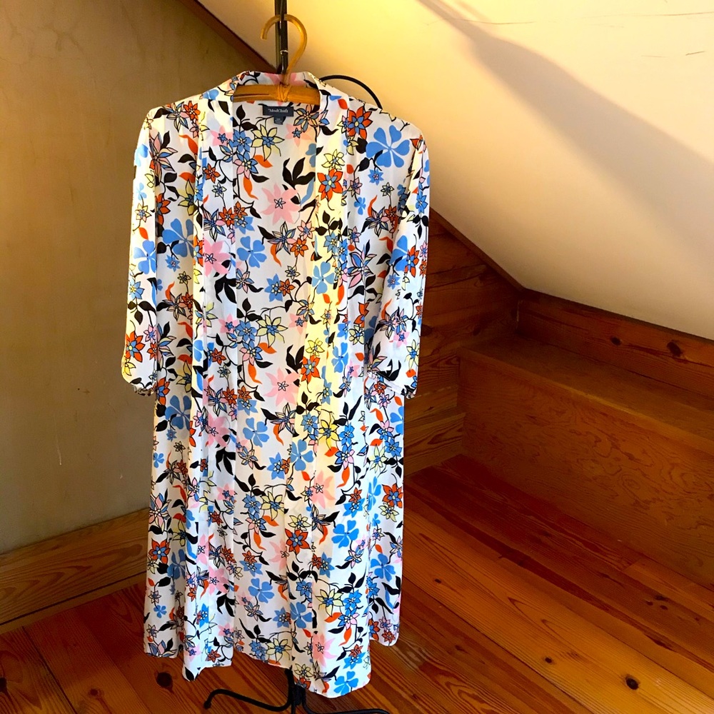 ModCloth Cream Floral Robe/Duster, EUC, S/M